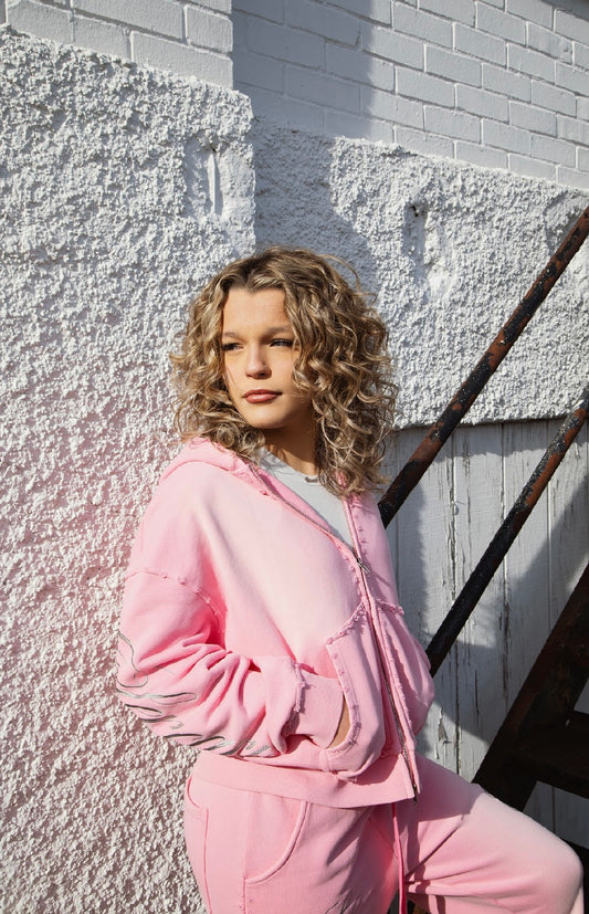 Cotton Candy Pink "Autograph" Zip Up